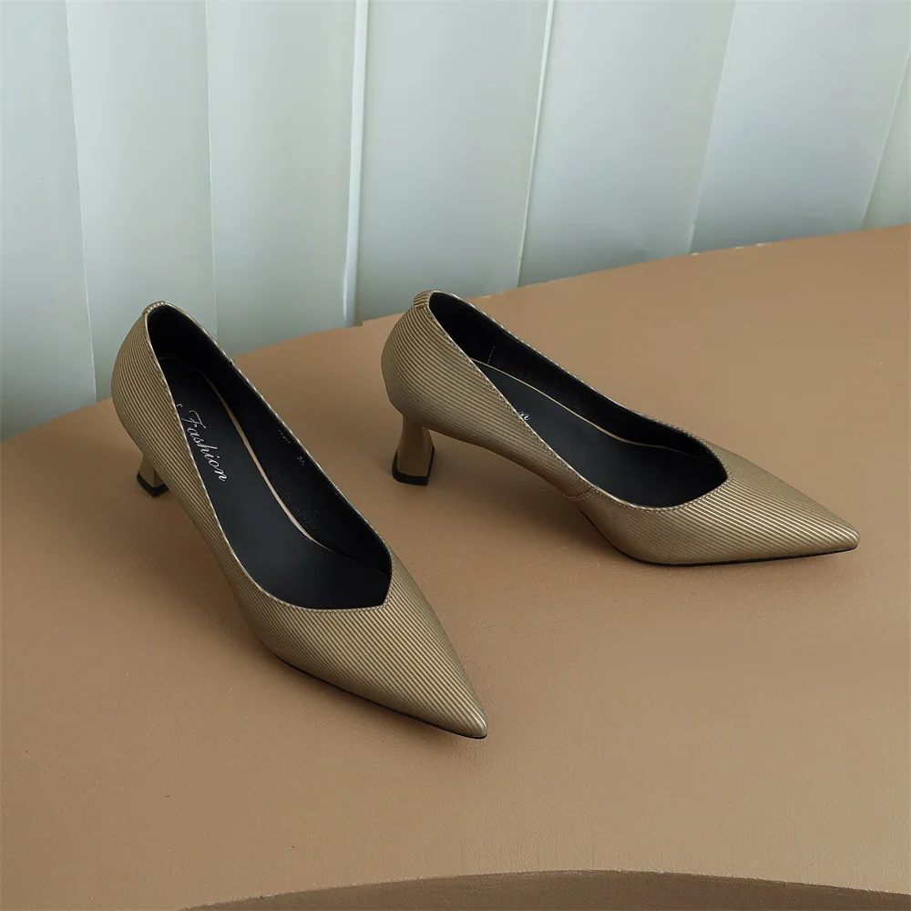 Cialisa Handmade Genuine Leather Women Footwear Thin High Heels Classics Pumps Pointed Toe Elegant Female Shoes For Offiice Lady