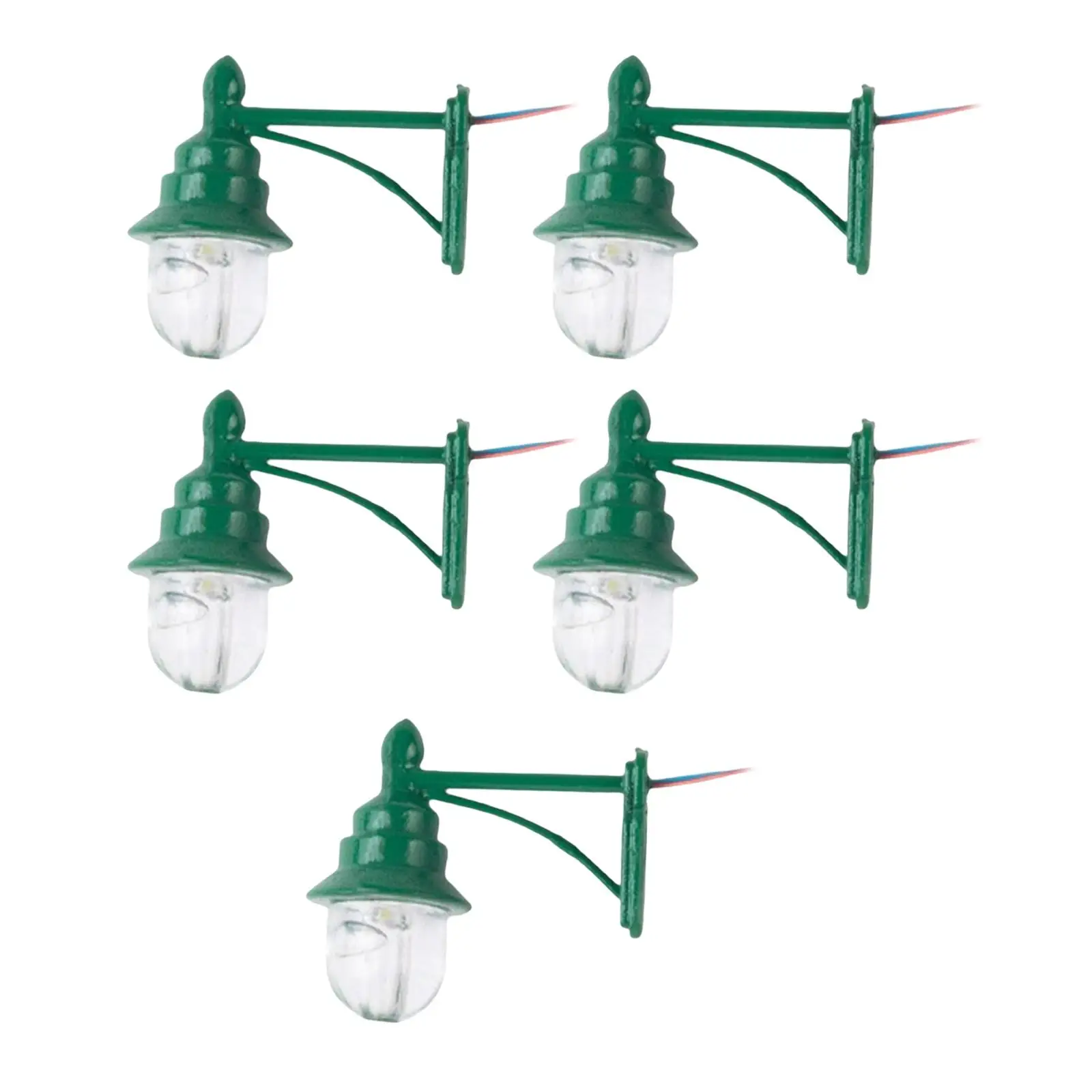 

5Pcs Model Railway Lamps 1/87 Ornament Streets Lamps for Micro Landscape