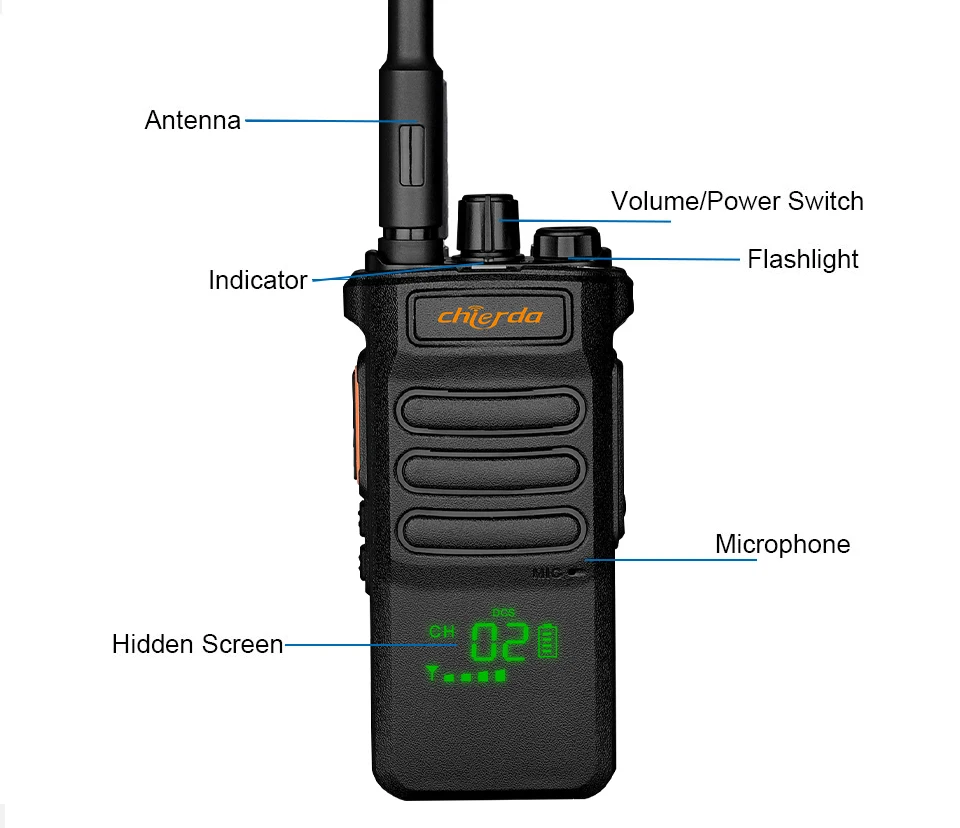 Chierda 108D Mini Walkie Talkie Rechargeable 10W Walkie-Talkies 1 or 2 pcs PTT  Long Range Two Way Radio For Hunting 10KM enlarge