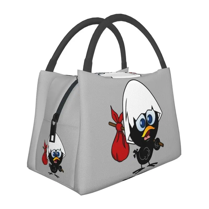 

Cute Little Chicken Calimero Insulated Lunch Bags Women Waterproof Comic Cartoon Cooler Thermal Bento Box Office Picnic Travel