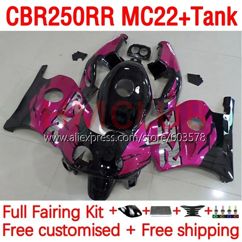 

+Tank OEM For HONDA CBR250RR CBR250 CBR 250 RR 250RR MC22 90 91 92 93 94 1995 1996 1997 1998 1999 Fairing 192No.14 glossy rose