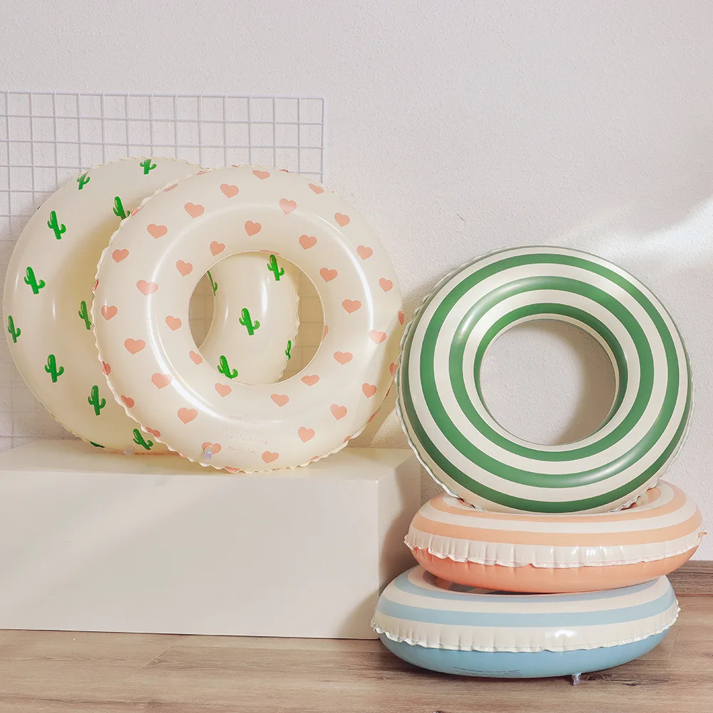 

2023 Summer New Cherry Olive Floating Ring Thickened Swimming Ring Adult Underarm Ring Retro Striped Swimming Ring