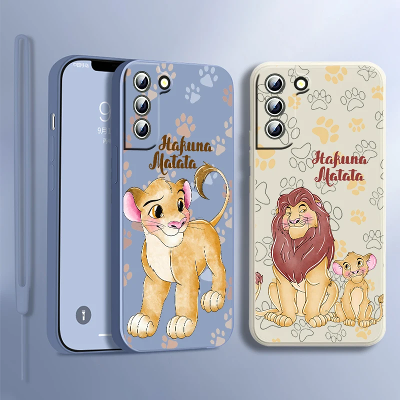 

The Lion King Cool For Samsung Galaxy S23 S22 S21 S20 S10 S9 Ultra Plus Pro FE Liquid Rope Silicone Soft Phone Case Coque Capa