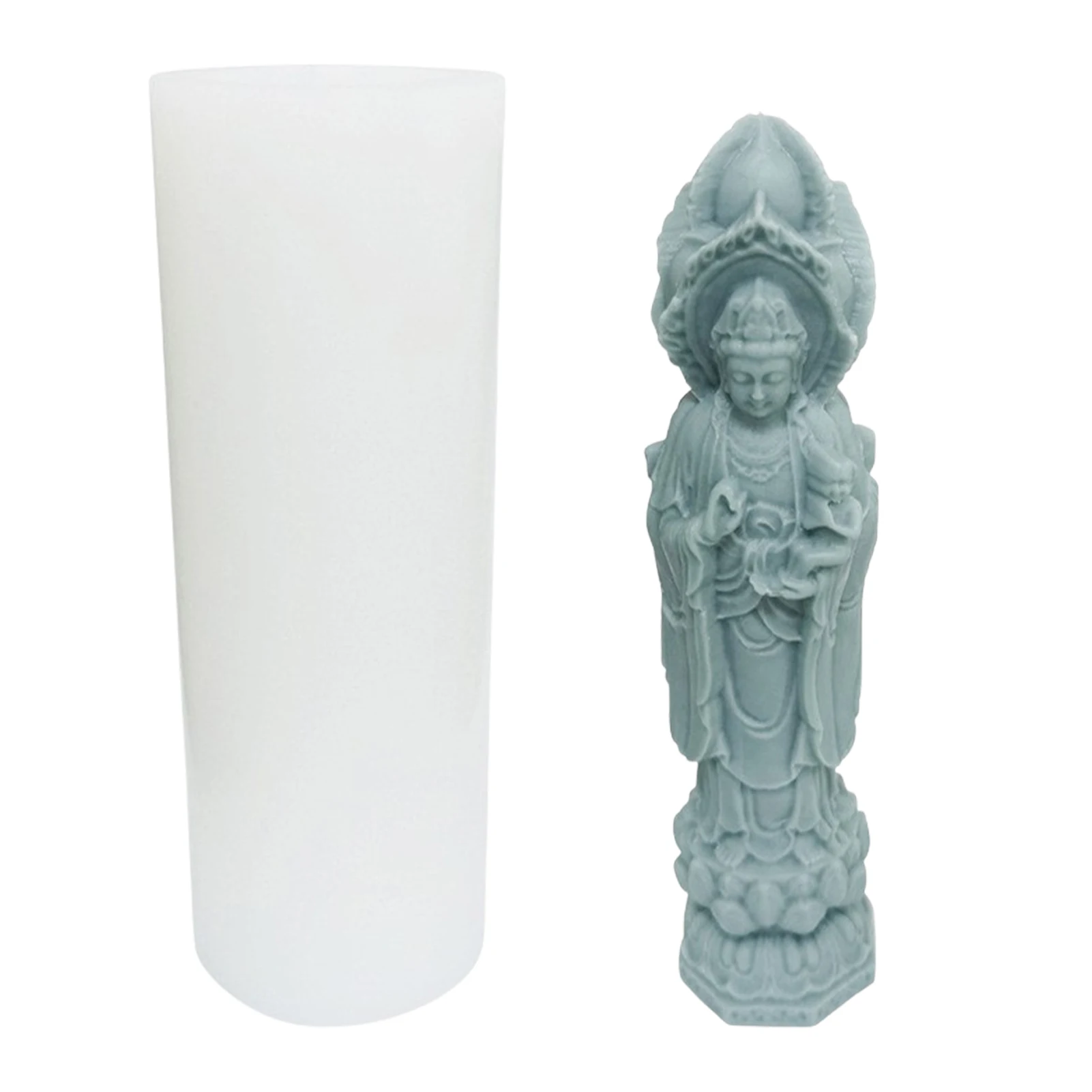 

3D Buddha Silicone Candles Molds 3D Guanyin Silicone Mold Gypsum Resin Molds Aromatherapy Plaster Crafts Decoration Cement