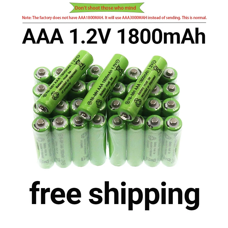 

Аккумуляторная батарея Aaa Ni-MH 1,2 в nieuwe 100% aaa 1800 мАч 1,2 в аккумулятор 2 а перезаряжаемая + Бесплатная покупка