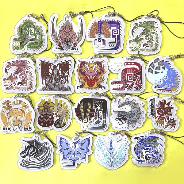 

Anime Monster Hunter Keychain Figure Aoashira Rangurotora Bulldrome Tigrex Shah Dalamadur Acrylic Keyring Bag Pendant Gift