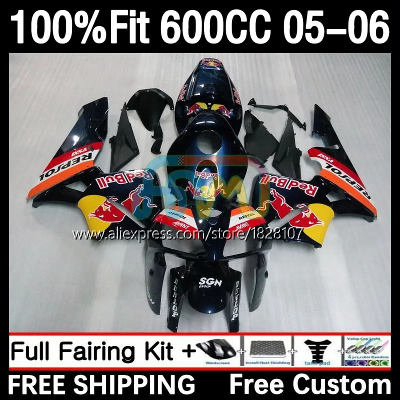

Injection For HONDA CBR600 CBR 600 RR CC 600RR 600F5 600CC F5 24No.4 CBR600RR 05 06 CBR600F5 2005 2006 Dark blue OEM Fairing