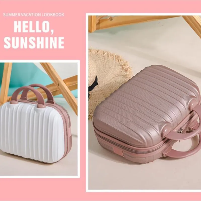 3-Inch New Portable Women Cute Mini Cosmetic Case Lightweight Small Makeup Travel Suitcase Female Student Toiletry Storage Bag