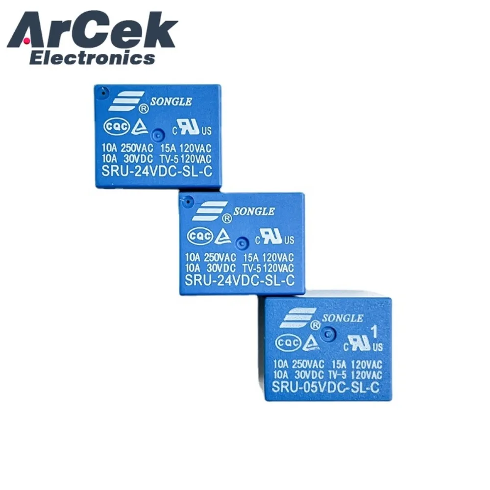 Реле SRU-05VDC 12VDC 24VDC-SL-C T70 15A 5PIN