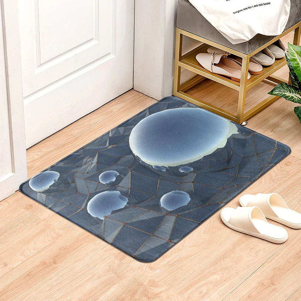 

The marble Entrance Door Mat Flannel Carpet Bath Mats Soft Floor Rug For Home Bathroom Living Room Kitchen Non Slip Doormat