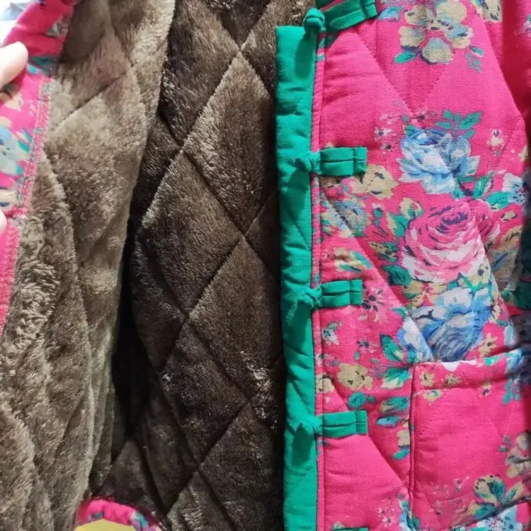 Женская хлопковая куртка в этническом стиле Элегантная укороченная винтажном