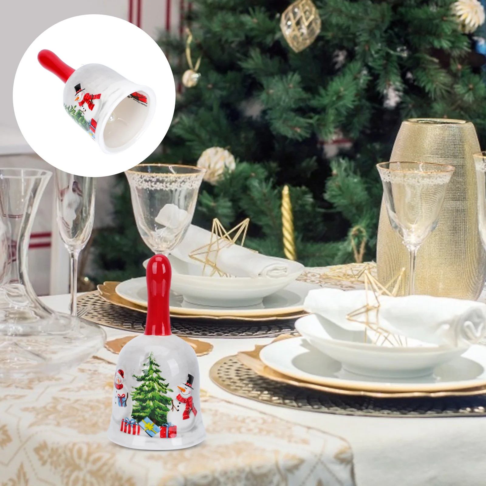

Decorate Christmas Bell Santa Claus Decoration Wind Chime Ceramics Restaurant Call
