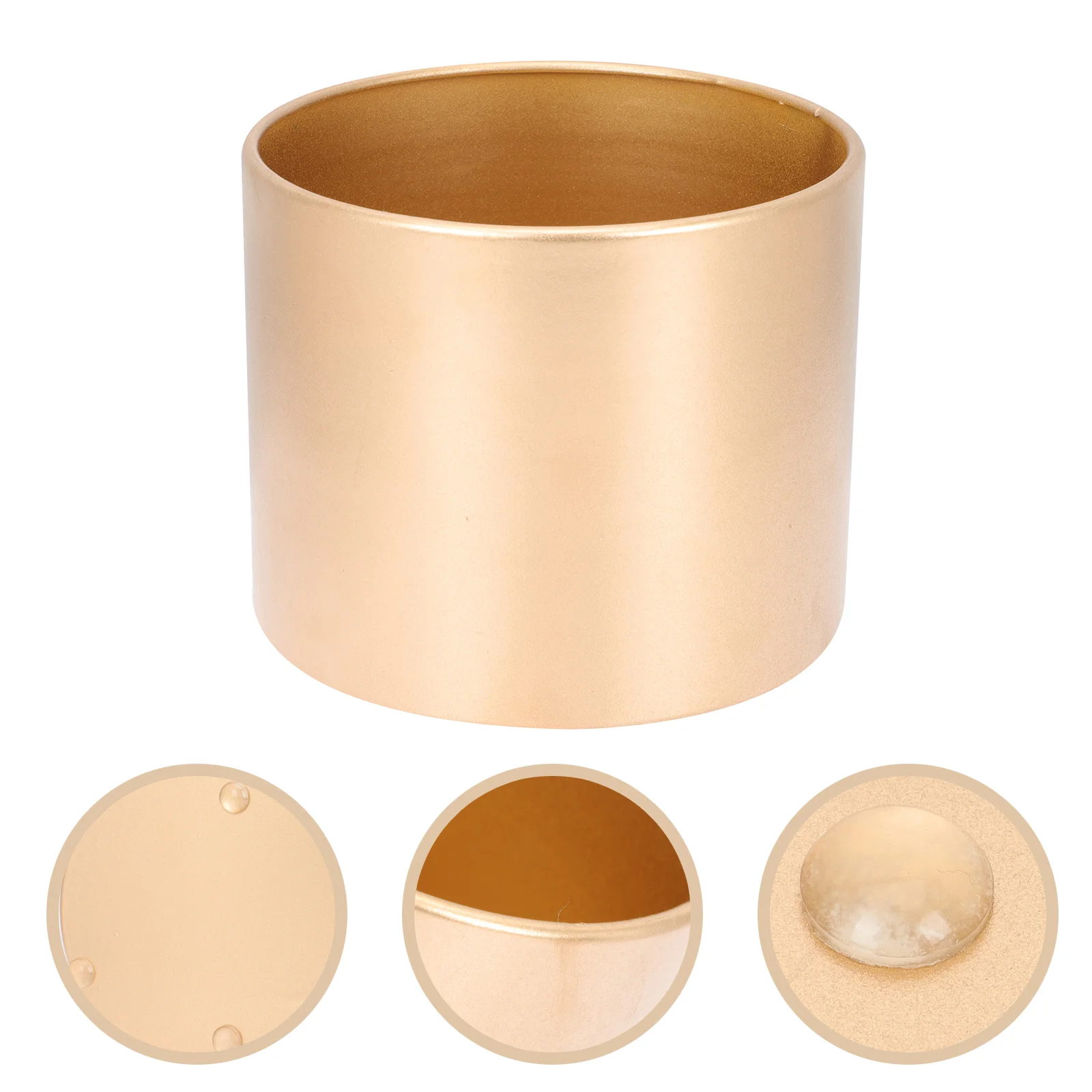

Trash Can Garbage Bin Metal Round Mini Small Wastebasket Waste Flower Bathroom Container Desktop Accessories Rose Gold Bucket