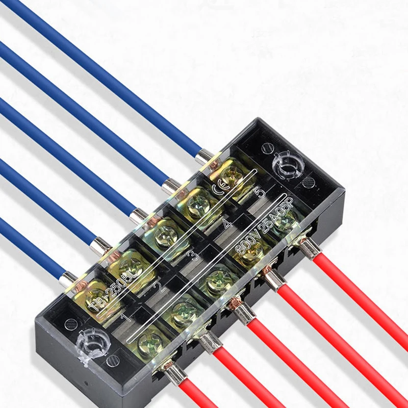 Двухрядная лента Tb-1503/tb-1506 15a Tb-2503/tb2506 25a, винтовая Клеммная колодка, фиксированная Проводная плата, соединитель проводов