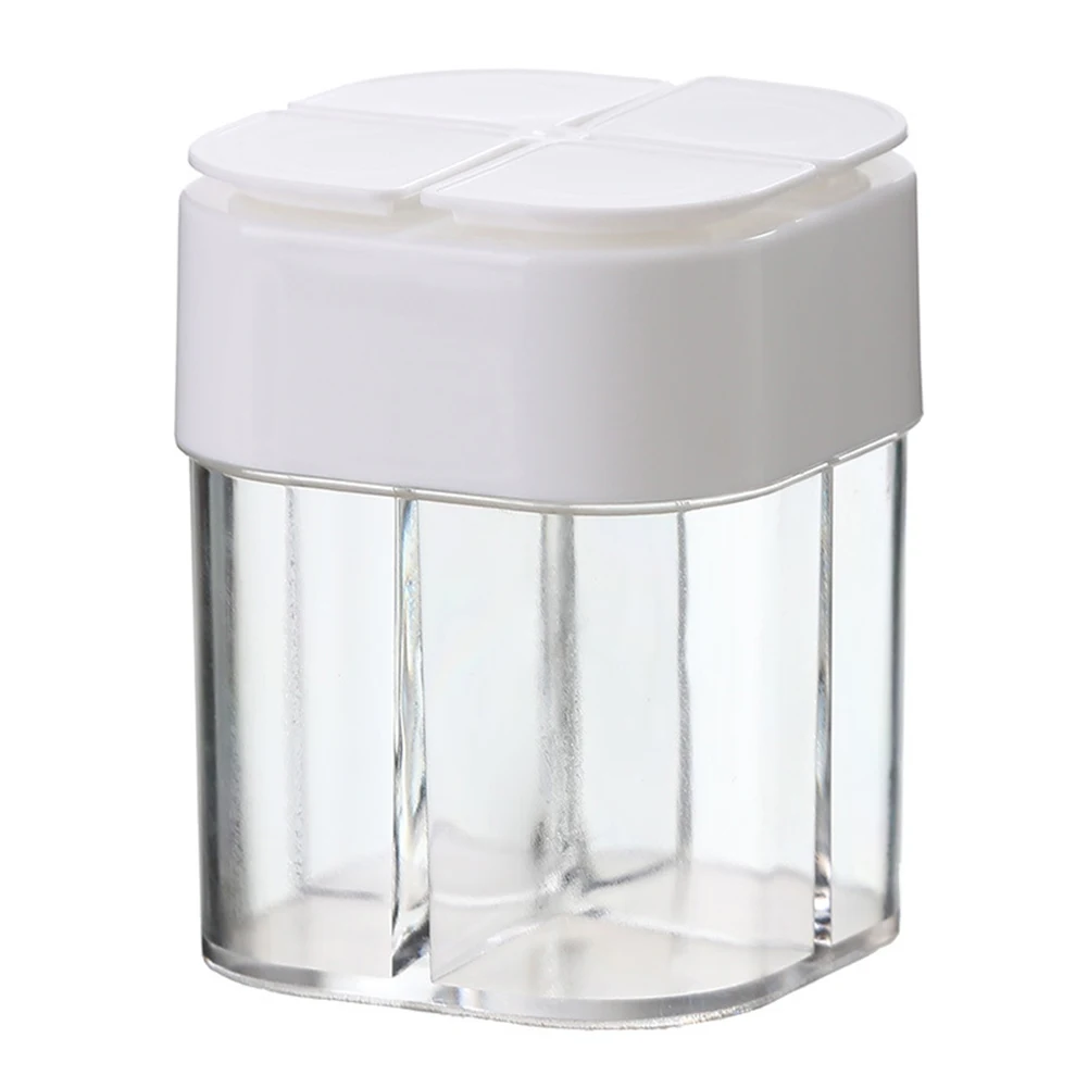 

4 In 1 Seasoning Jar With Lids Transparent Spice Dispenser Outdoor Cooking Condiment Box Condiment Box 92g Color Box Gray PP+PS