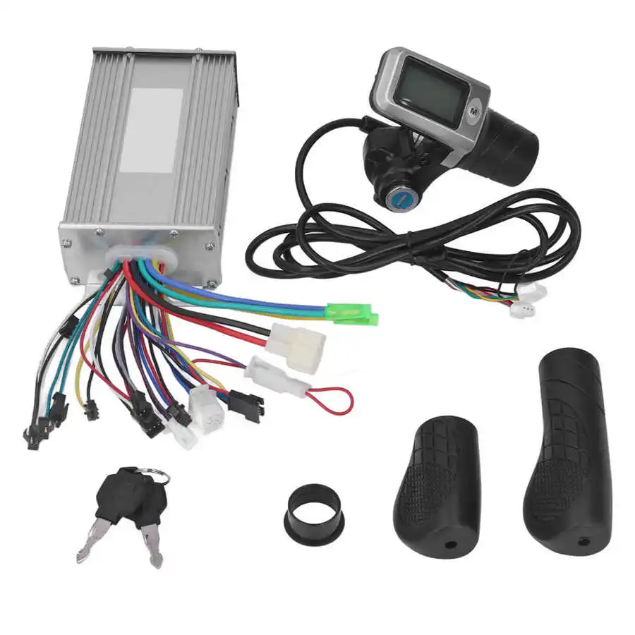 36V 48V 500W Electric Bicycle Controller Kit Brushless Motor Controller with LCD Display Speed Control Throttle Grip Kit