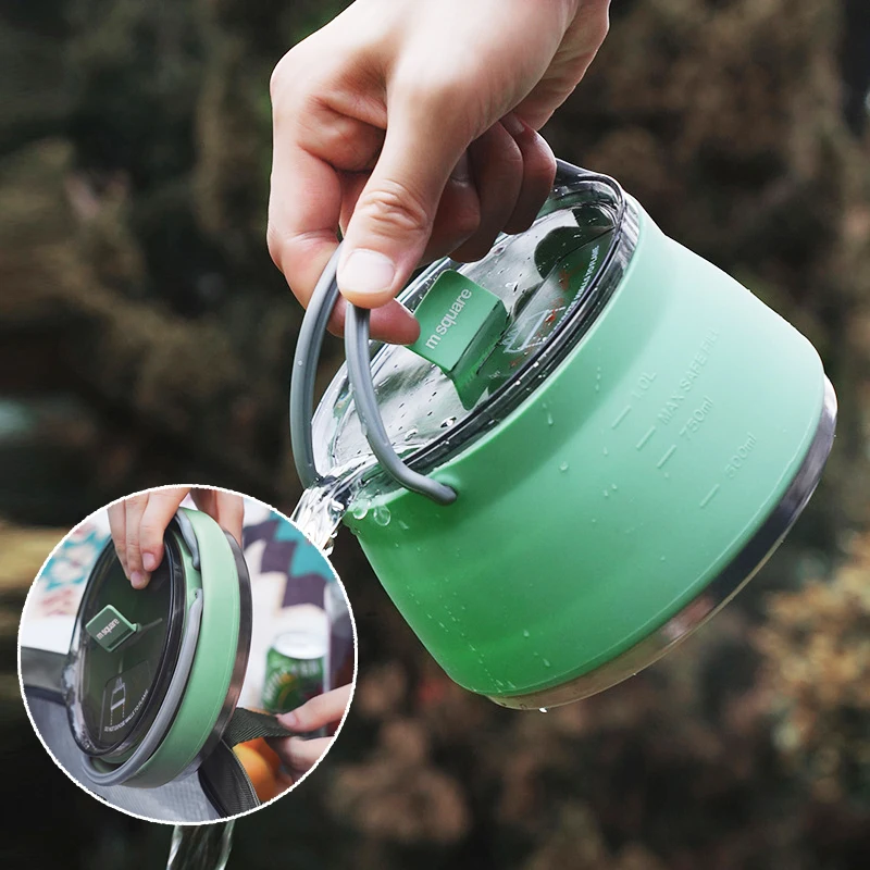 

Портативный Силиконовый складной чайник, внешняя фотография, кофейная чайная плита, складной мини-чайник для кипячения воды, походные принадлежности