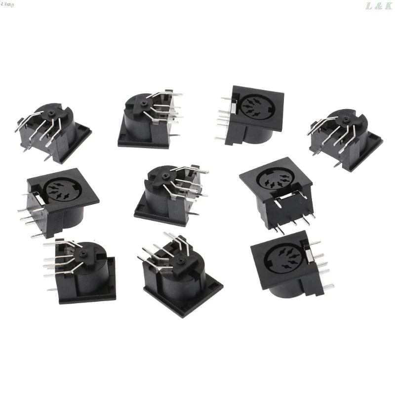 10 Pcs/Set PCB Panel Mount Female Connector DIN5 DIN 5-Pin Jack DS-5-01 MIDI |