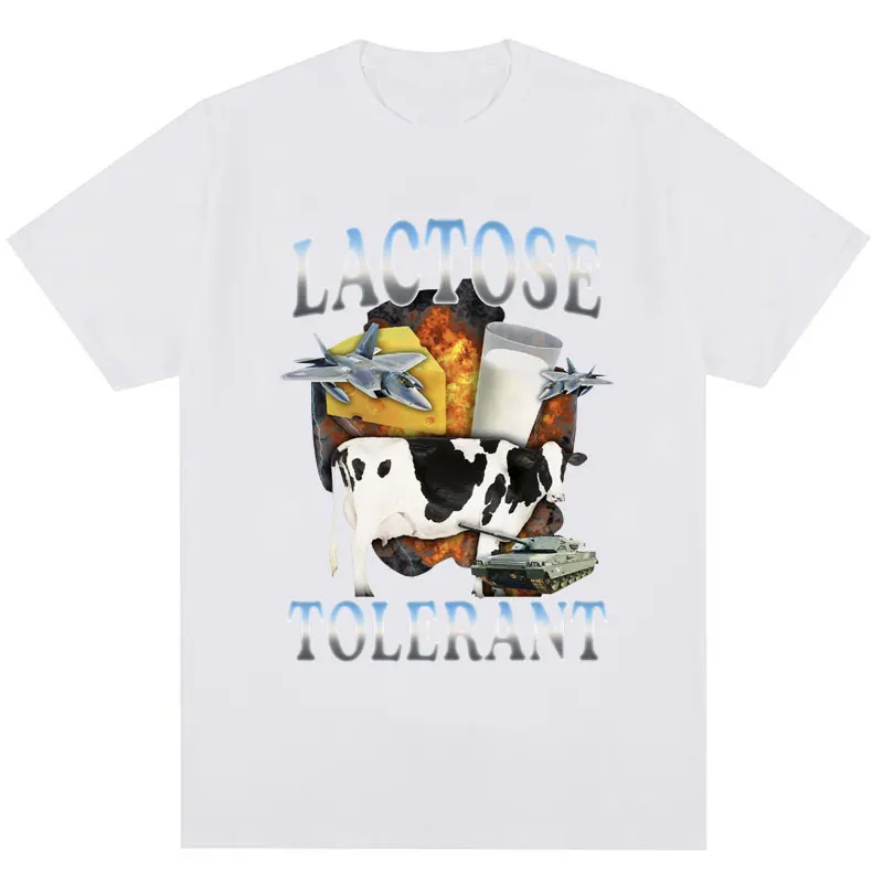Футболка Мужская/женская с рисунком лактозы смешная эластичная хлопковая