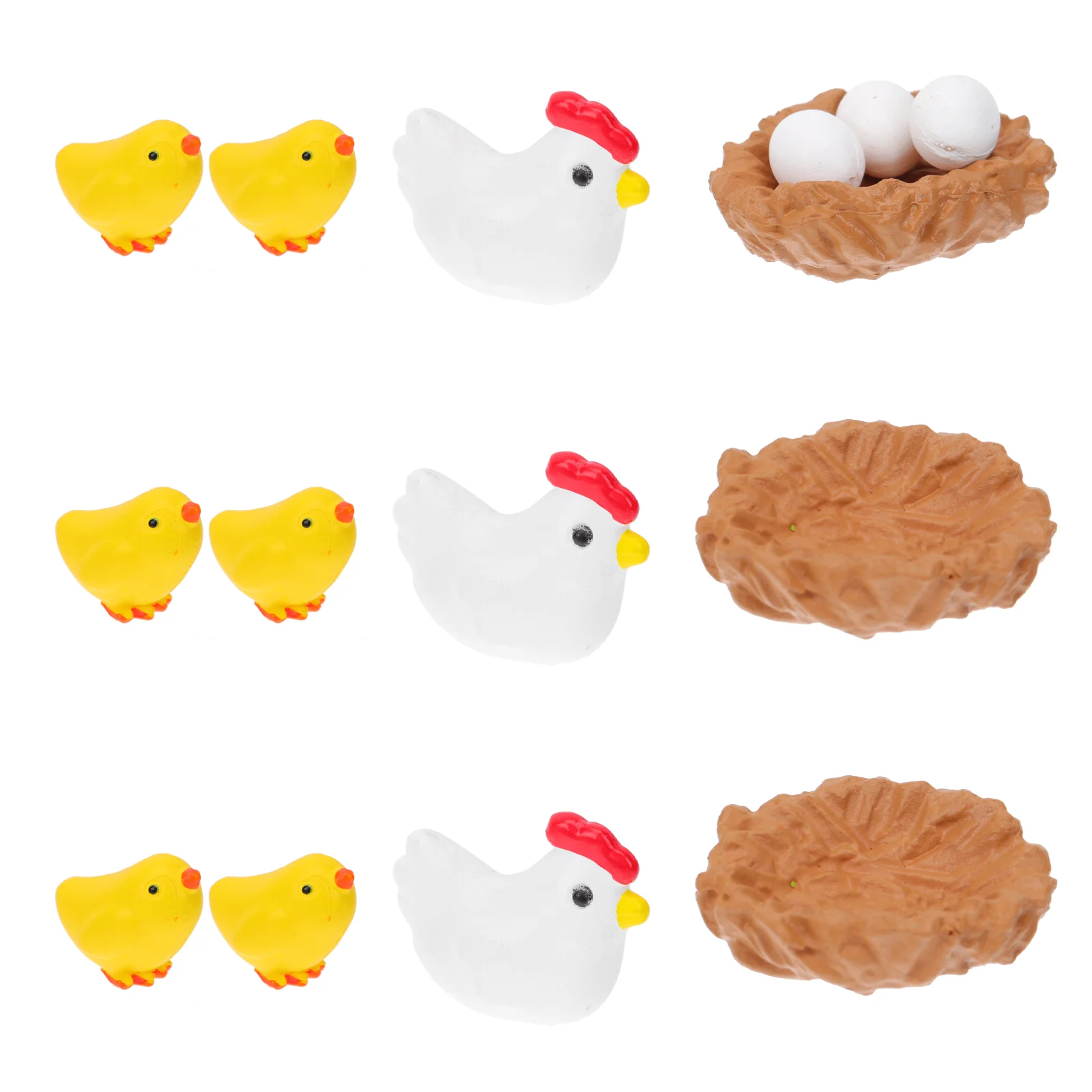 

15pcs Garden Accessories Micro Landscape Ornaments Adorable Lifelike Hen Ornament for Easter