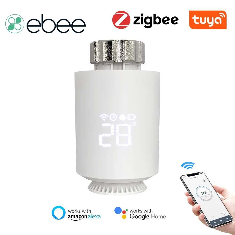 

ebee Thermostatic Radiator Actuator Valve ZigBee3.0 Tuya TRV Smart Programmable Thermostat Temperature Heater Control