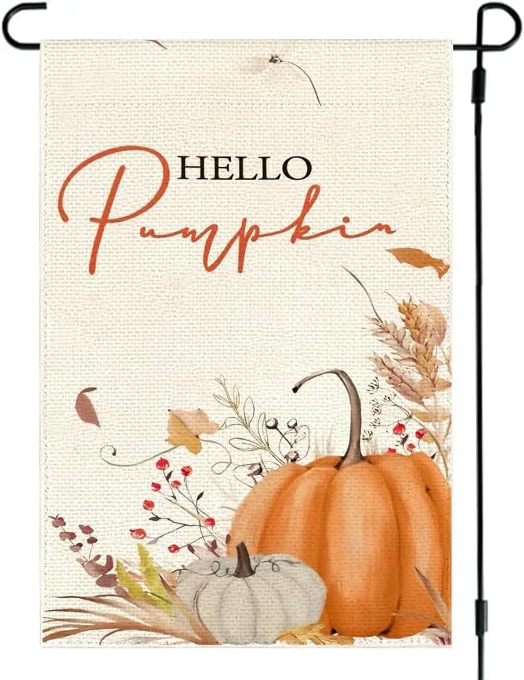 RABUSOFA Hello Pumpkin Осенний садовый флаг 12x18 дюймов двусторонний для улицы осенние