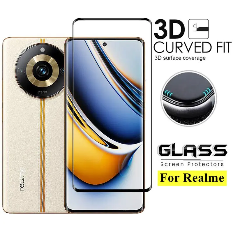 Full Cover Glass For Realme 11 Pro Plus Screen Protector For Realme 11 Pro Plus Tempered Glass Lens Film Realme 11 Pro Plus