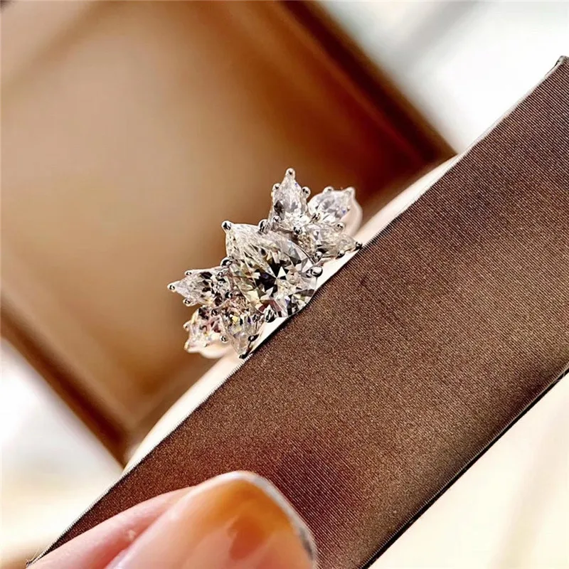 

Ne'w Newly Designed Modern Bridal Wedding Rings AAA Cubic Zirconia Fashion Accessories for Women Luxury Engagement Jewelry