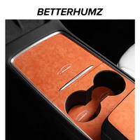 betterhumz alcantara steering wheel stickers formodel 3 y interior accessories center console panel cover frame stickers