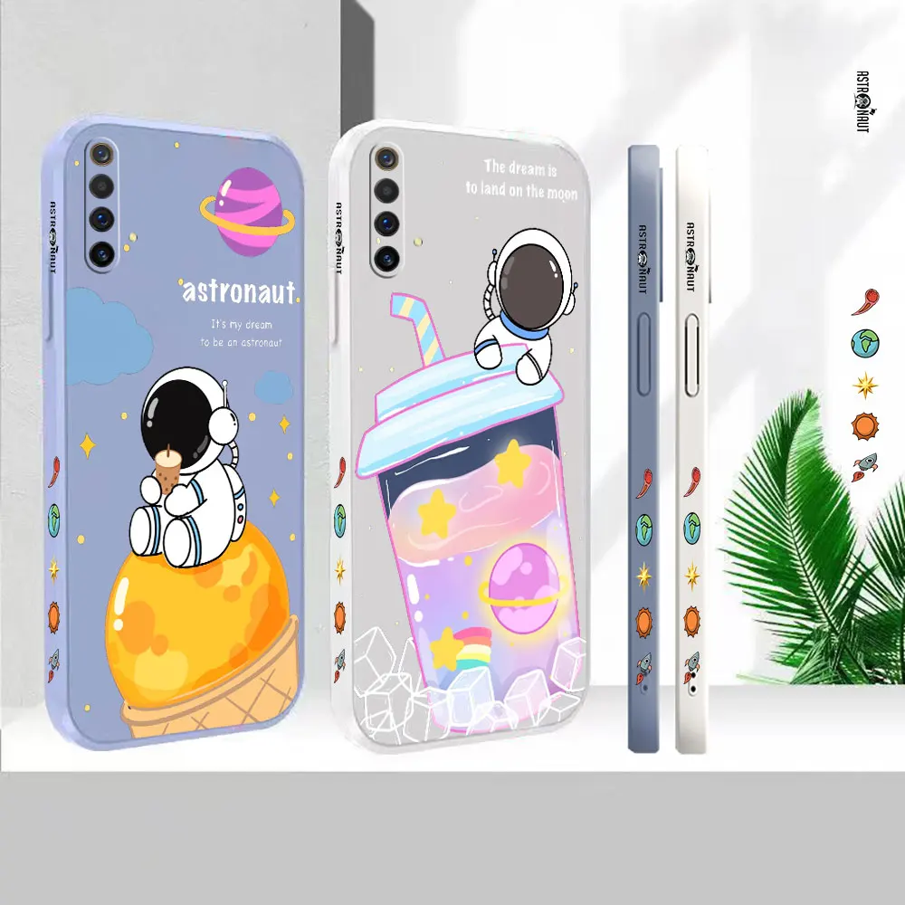 

Case For OPPO Reno 7Z 6 5F 5Z 4 4Z 2Z Ace 2 Find X6 X5 X3 X2 Realme X50 X7 Pro Lite Cute tea With Milk Ice Cream Astronaut Cover