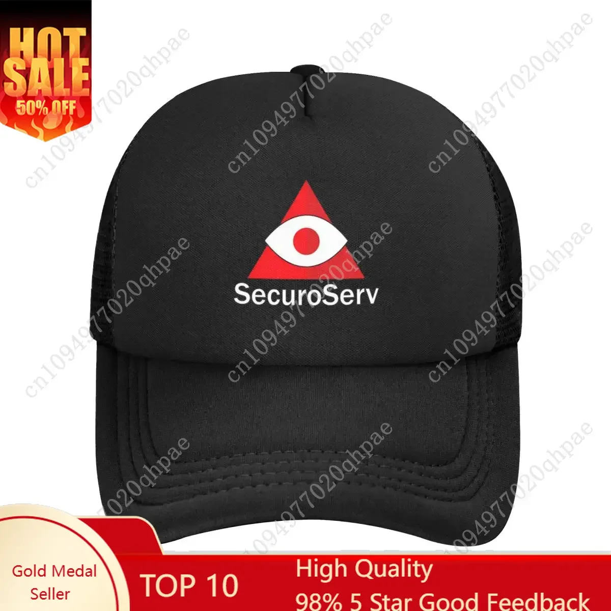 Фото Бейсболки SecuroServ Mesh Snapback, модные бейсболки, дышащие повседневные бейсболки, уличные унисекс №1