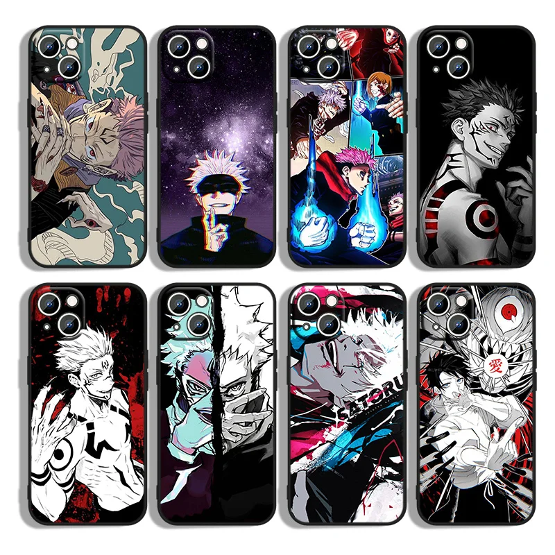 

Jujutsu Kaisen Satoru Gojo Anime For iPhone 13 12 mini 11 XS Pro Max XR X 8 7 6S 6 Plus 5 5S SE 2020 Black Phone Case Cover Capa