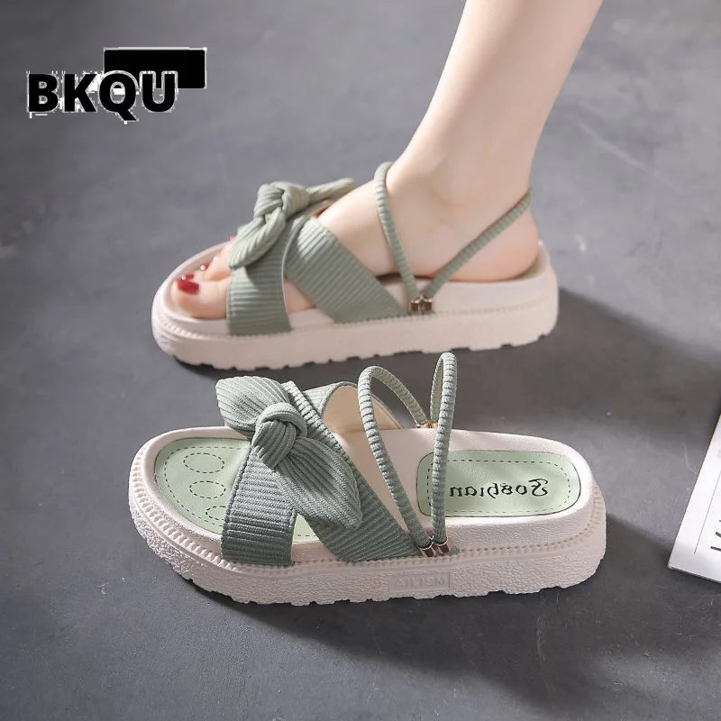 

BKQU туфли женские тапочки красные сандалии 2022 новые модные сандалии на плоской подошве женские сандалии туфли с открытым носком