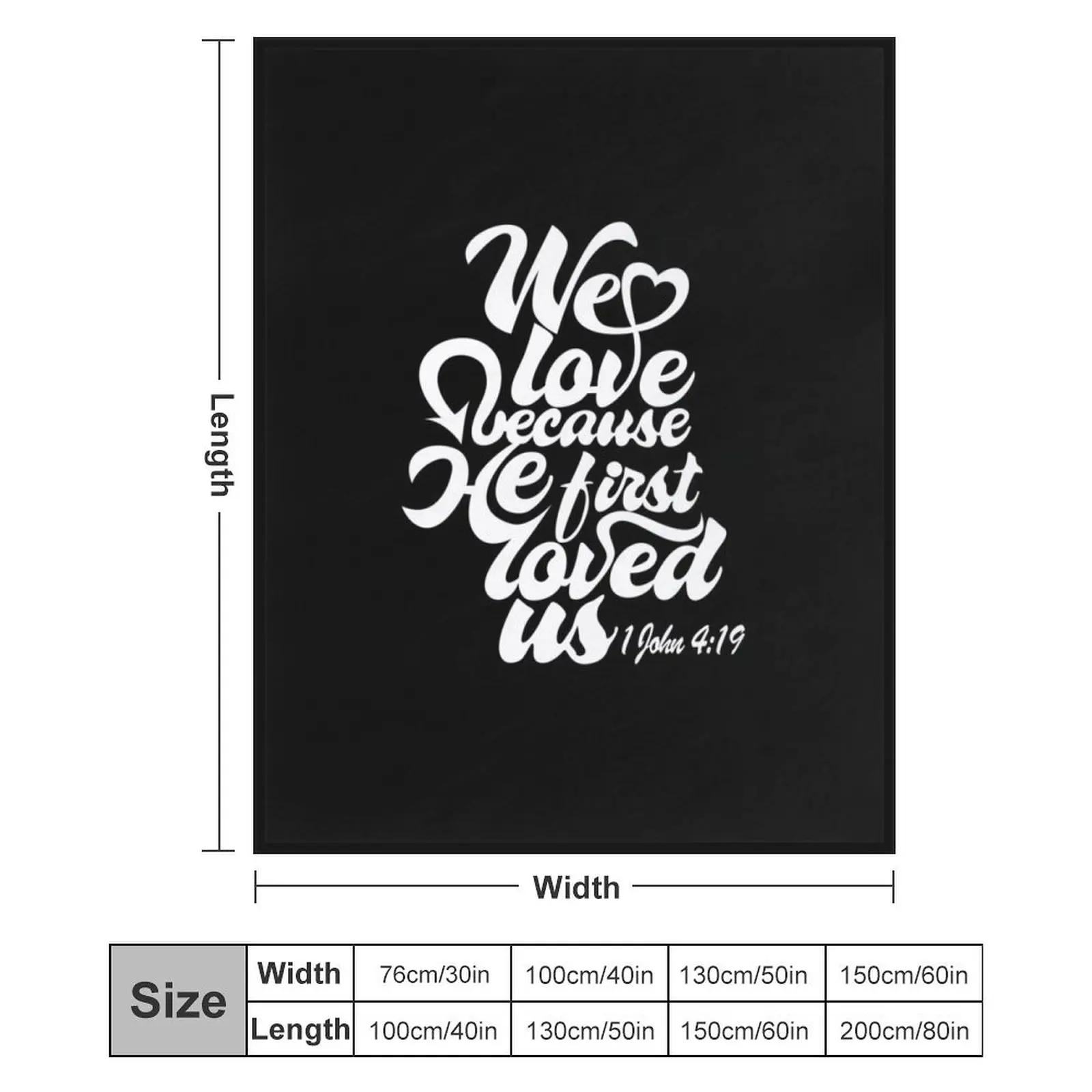 Мы любимо потому что он первым любимым нас 1 Джон 4:19 Декоративное одеяло для