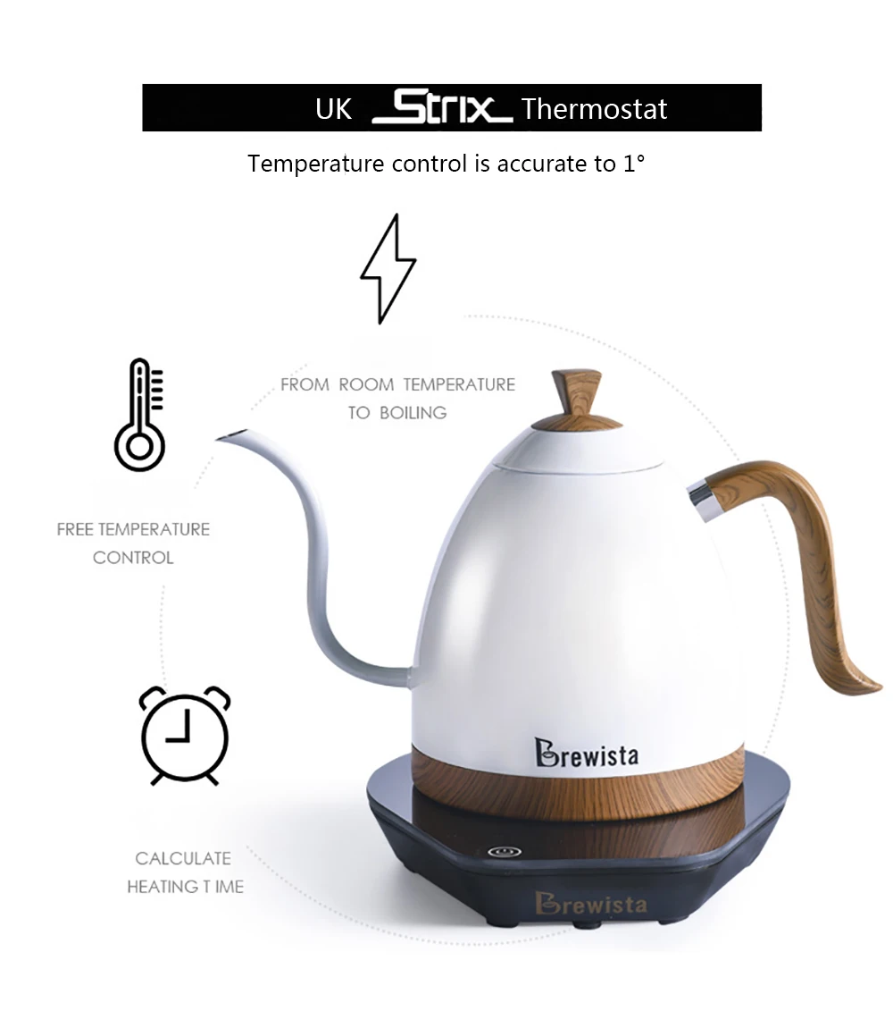 

Variale Temperature Brewista Kettle Temperature Control 600ml Gooseneck Coffee Barista Pot 1000ml Coffee Artisan Constant