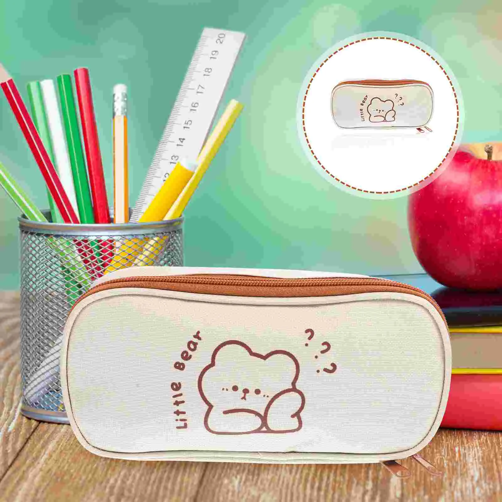 

Canvas Bag Reusable Stationery Bag Case Makeup Brush Bag Brush Pen