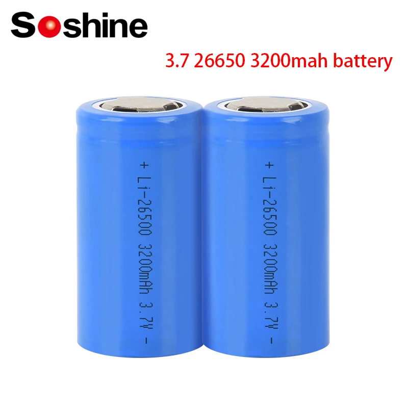 Soshine 26650 литий-ионный аккумулятор 3 7 В 3200 мАч литий-ионные аккумуляторы для