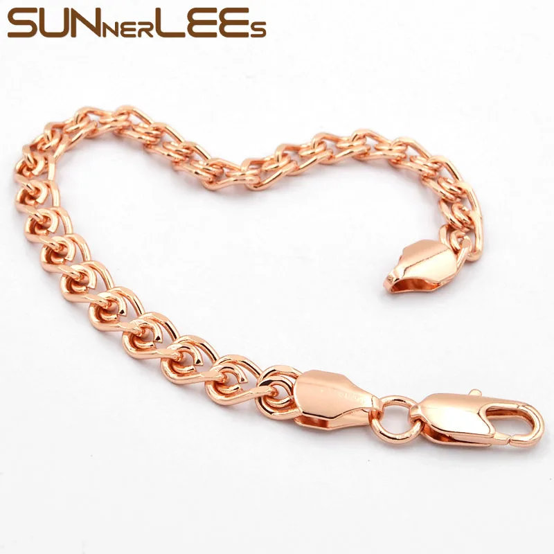 SUNNERLEES Модные Ювелирные изделия Белый Розовый золотой цвет браслет 6 мм Улитка