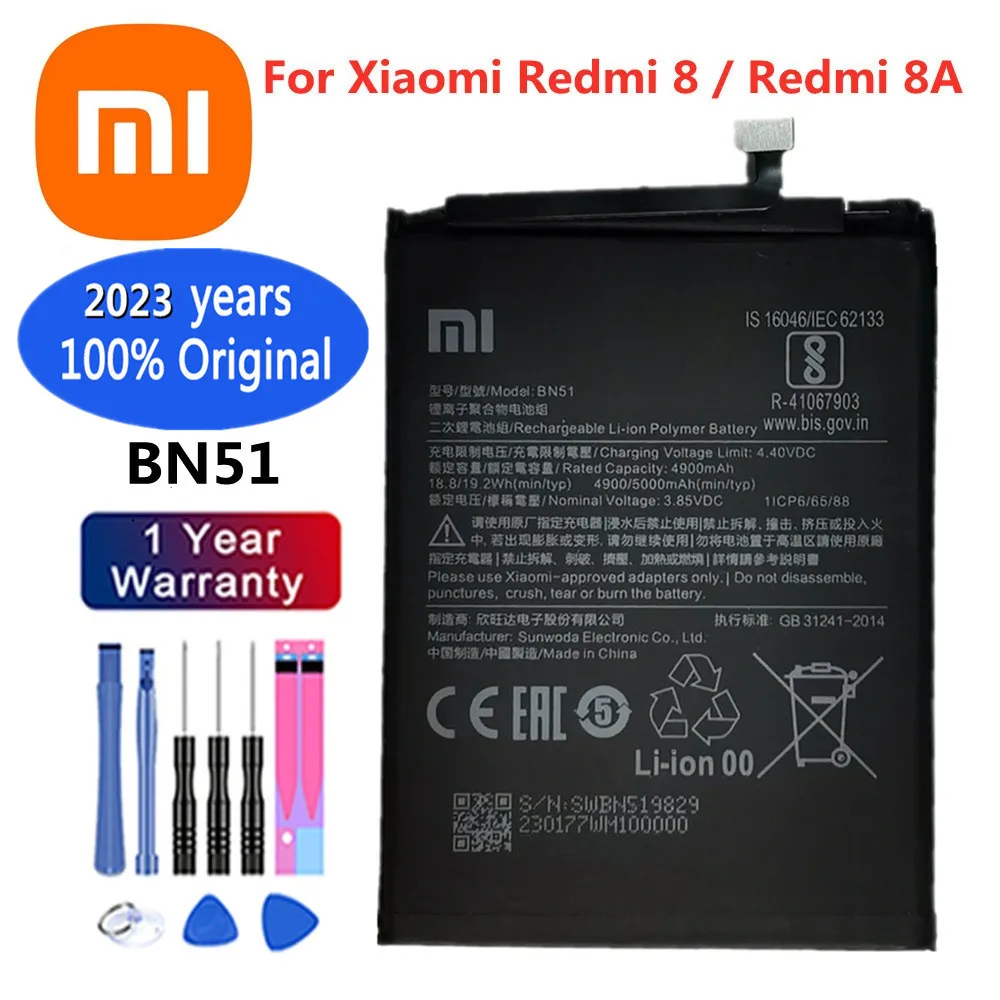 

Оригинальный аккумулятор BN51 для Xiaomi Redmi 8, 8A, Redmi8, Redmi8A, 2023 мАч