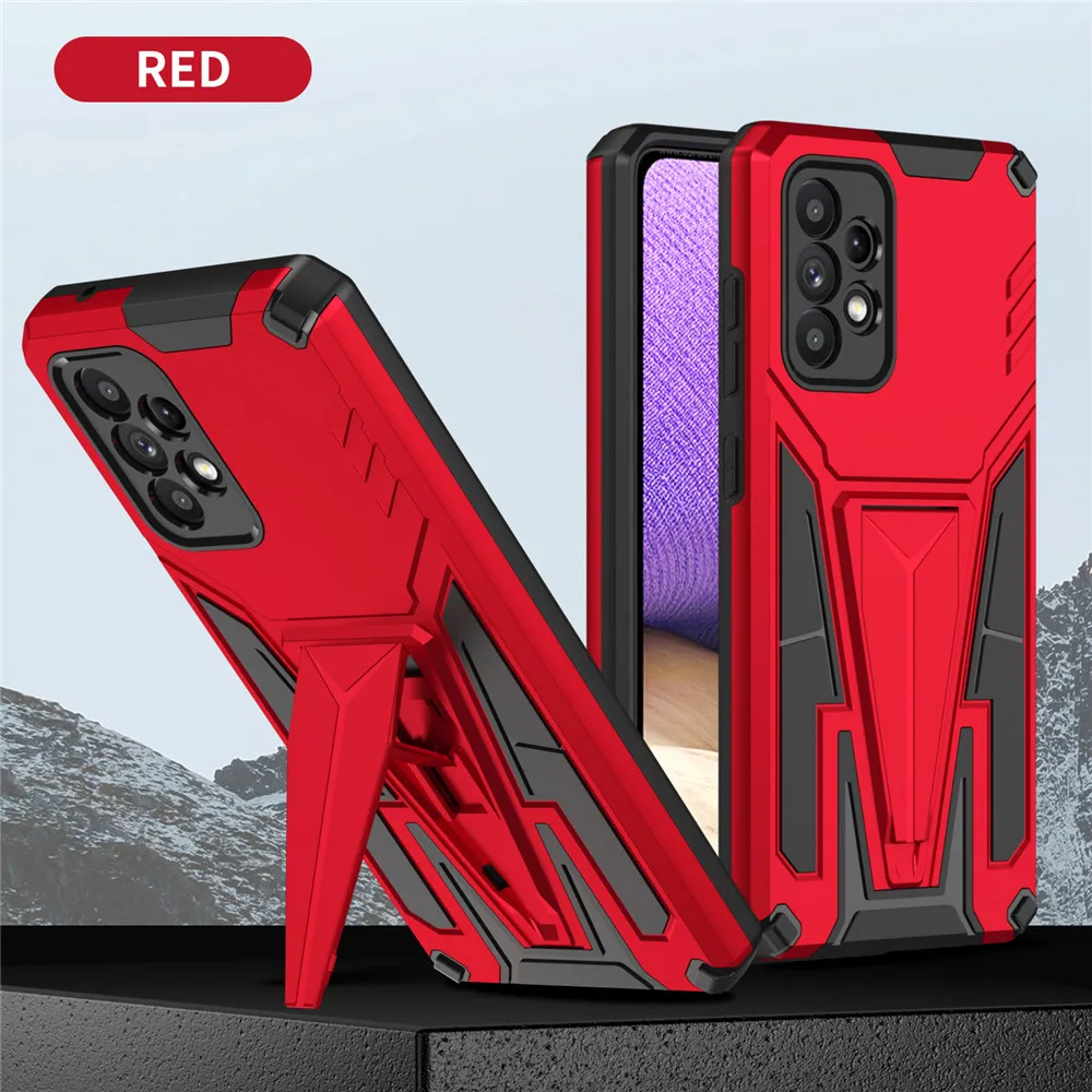 

For Samsung A52 5G 4G Case Luxury Tough Silicone Armor Stand Holder Cover For Samsung A52 SM-A525F 6.5" Galaxy A52 Funda