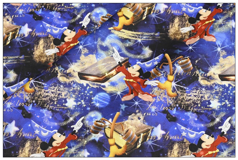 Disney Mickey Stitch Jungle Book Print 100% Cotton Fabric for Boy Clothes Hometextile Cushion Cover Backpack Needlework DIY - купить по