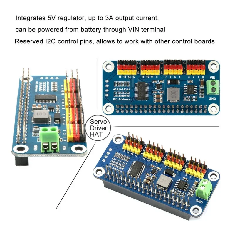 Плата расширения серводвигателя 16-PWM Защитная крышка для RPI Raspberry Pi 0 Zero 2 0W 3B Plus 3 4 5