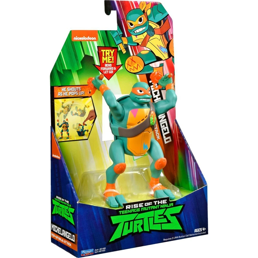 Фигурка TMNT Черепашки Ниндзя Rotmnt Микеланджело ниндзя-атака 81403 высота 15 см |
