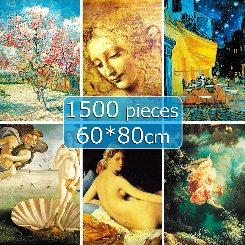 

Famous paintings 1500PCS Puzzles Jigsaw for Adult Children's Educational Holiday Puzzle Educational Toys Gifts 60*80 cm puzzles