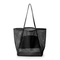 large capacity beach handbag women mesh shopping outdoor shoulder bags for beach travel picnic leisure sac a main femme