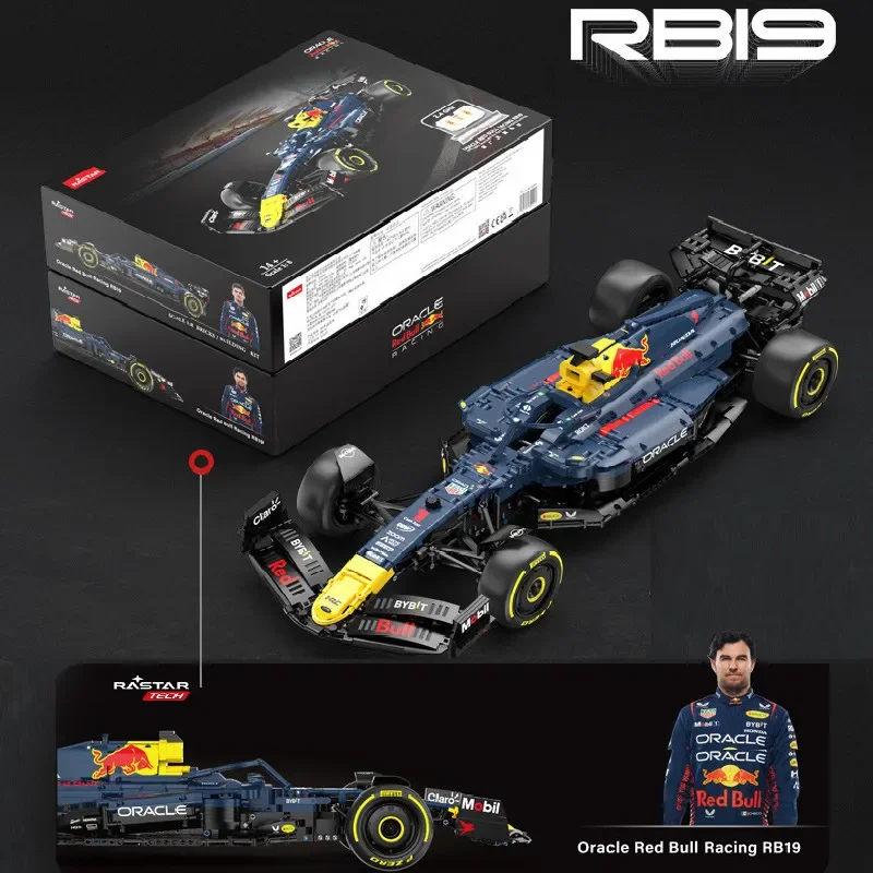 2509 шт. RASTAR Technic R/C 1:8 Bull F1 RB19 Кирпичи Супер гоночный Формула Строительные блоки