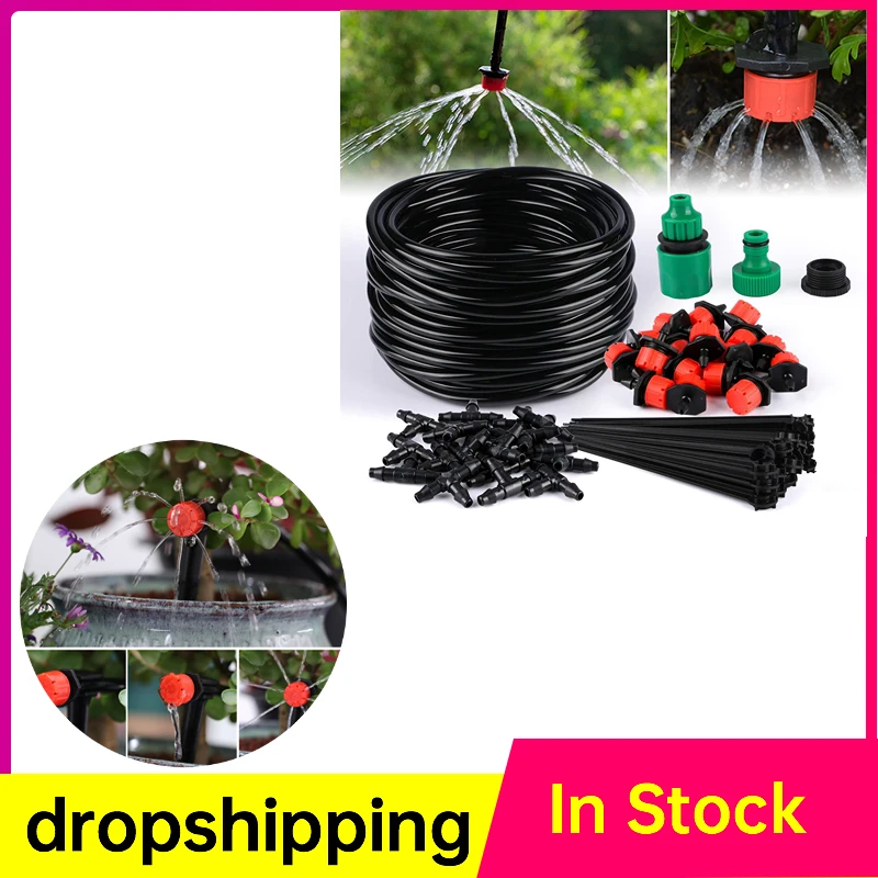 

Automatic Garden Irrigation Watering Kits Vegetables Flowers Plant Watering System Watering Kits Adjustable Drippers Wholesale