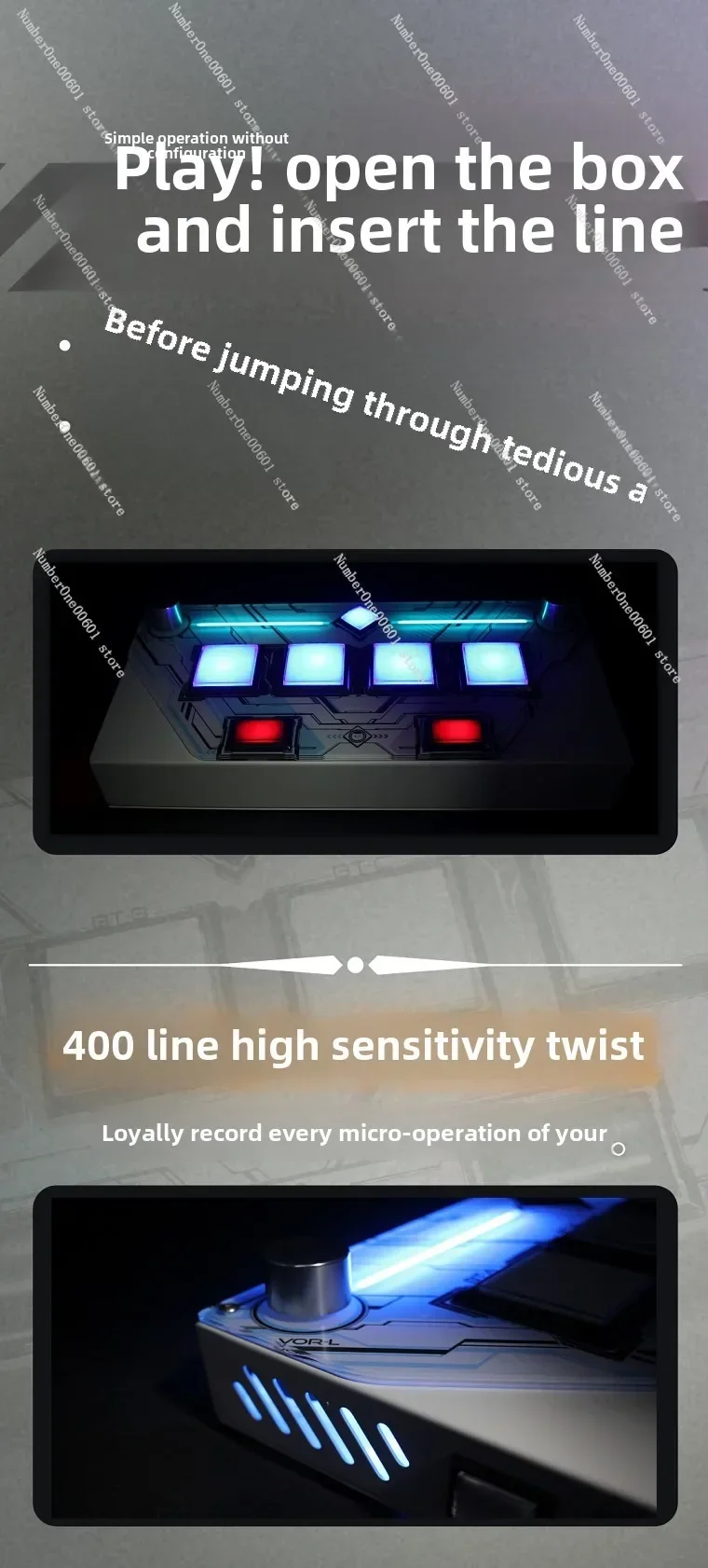 Фото Контроллер DVX LITE SDVX, базовая станция SDVX, стандартная версия SDVX Youth Edition с LED RGB и микропереключателем Jiadalon №2