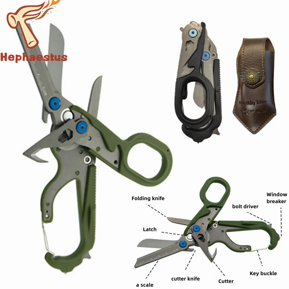 

Raptor Response Shears Multifunctional Folding Scissors Outdoor Survival Tool Small First Aid Scissors