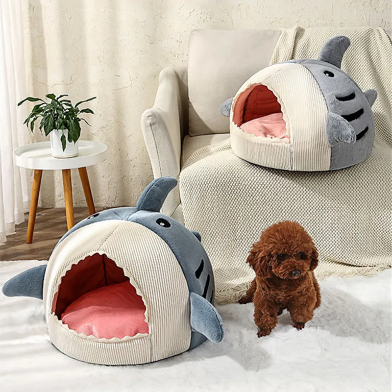

Bag Bed Comfortable Dropshipping Pad Warm Dog Cat Kennel House Mouth Pet Winter Sleep Dog Big Cat Shark Supplies Semi-enclosed